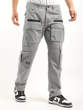 Crime Light Grey Multi Pocket Cargo