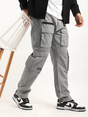 Crime Light Grey Multi Pocket Cargo