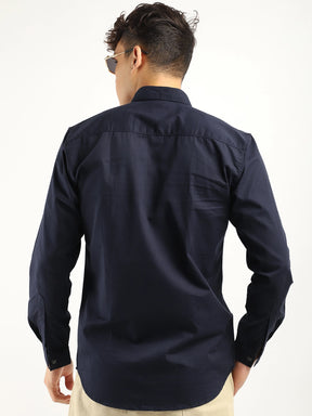 Benoit Navy Plain Shirt