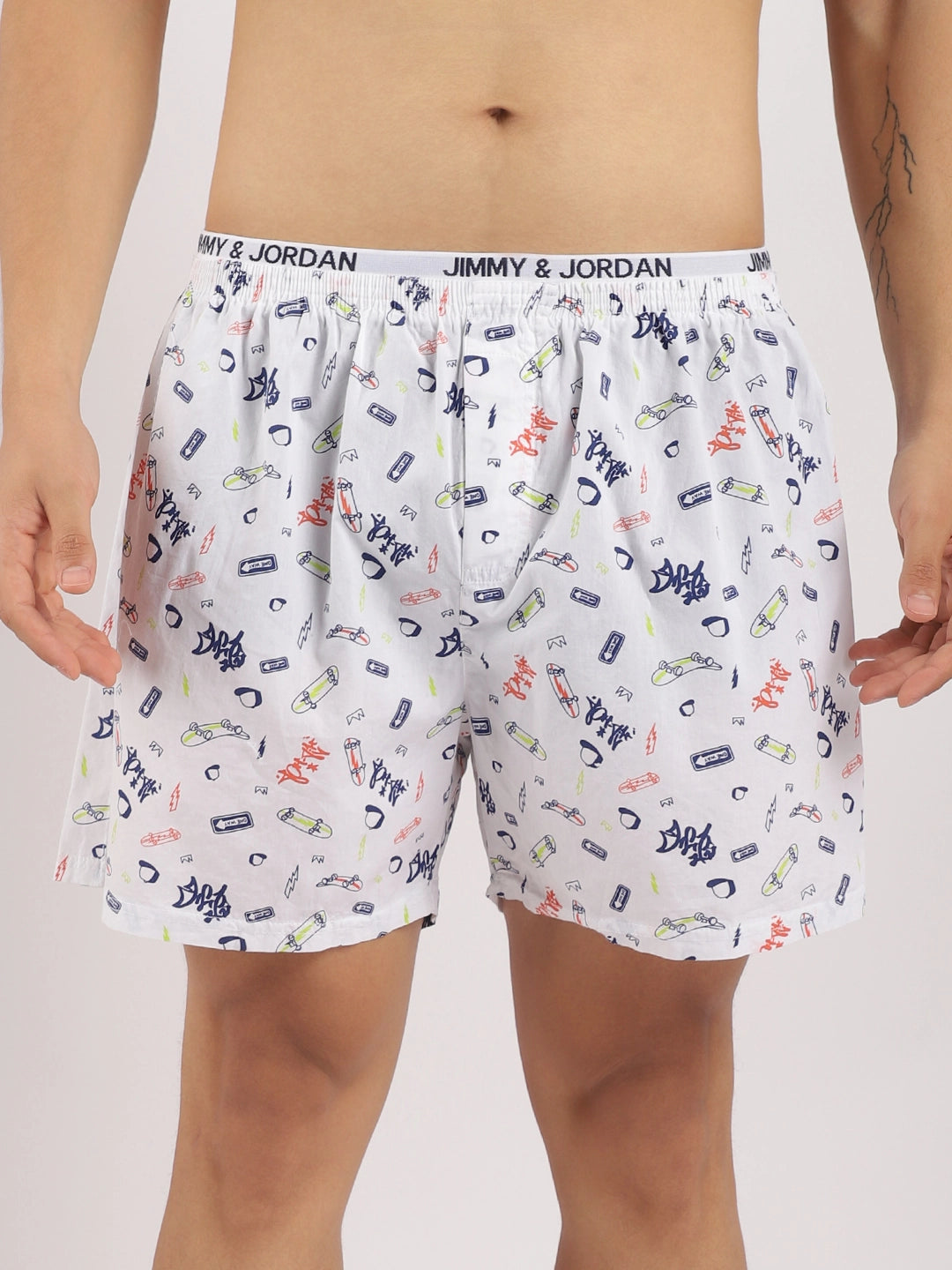 Play Boy Skate White Print Boxer