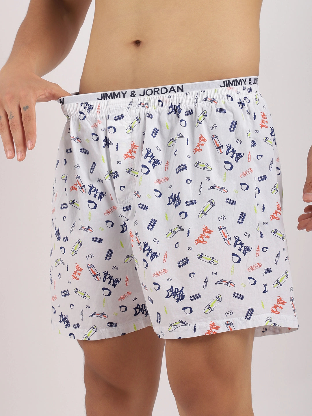 Play Boy Skate White Print Boxer