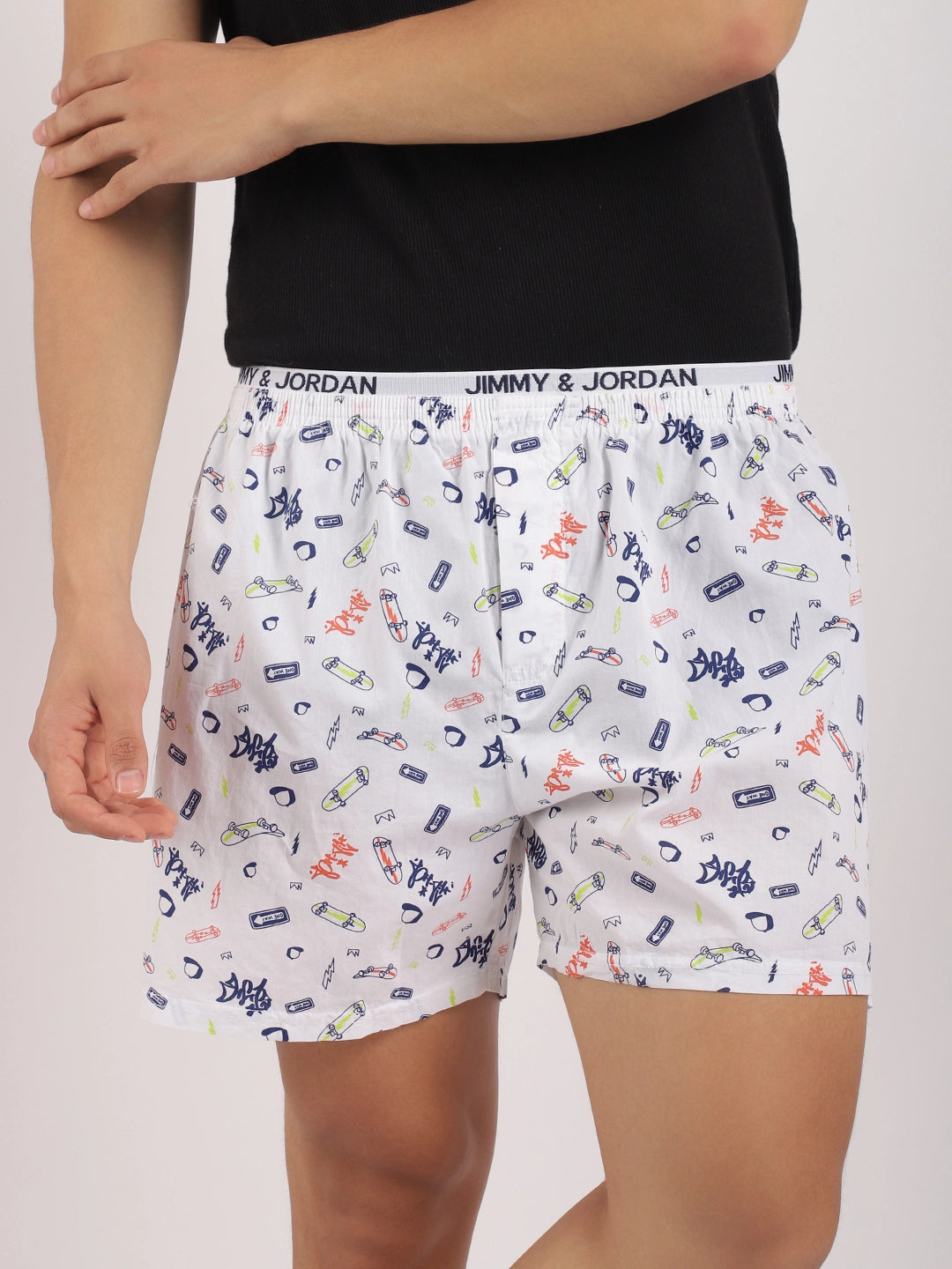 Play Boy Skate White Print Boxer