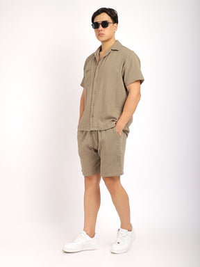 Vero Vibe Lucas Double Clothe Moss Green Co-Ord Set