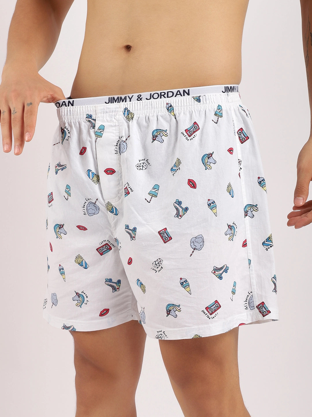 Good Luck White Print Boxer