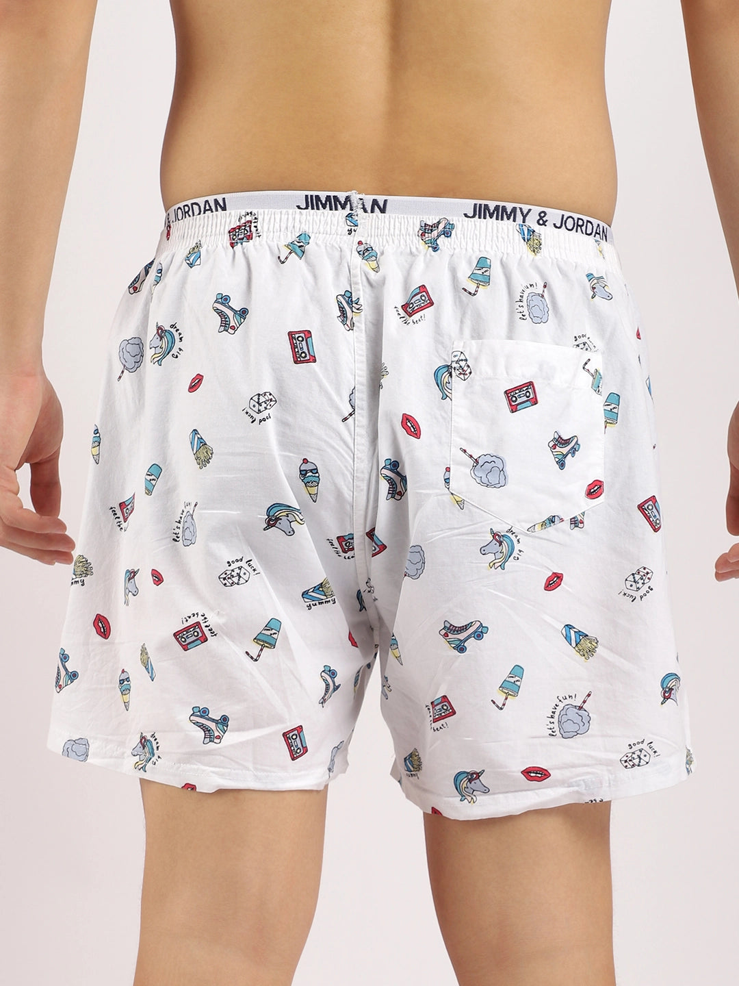 Good Luck White Print Boxer