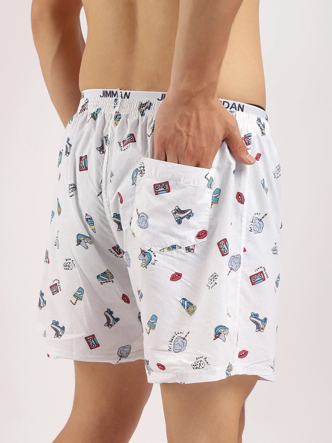 Good Luck White Print Boxer