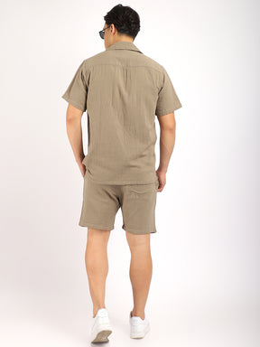 Vero Vibe Lucas Double Clothe Moss Green Co-Ord Set