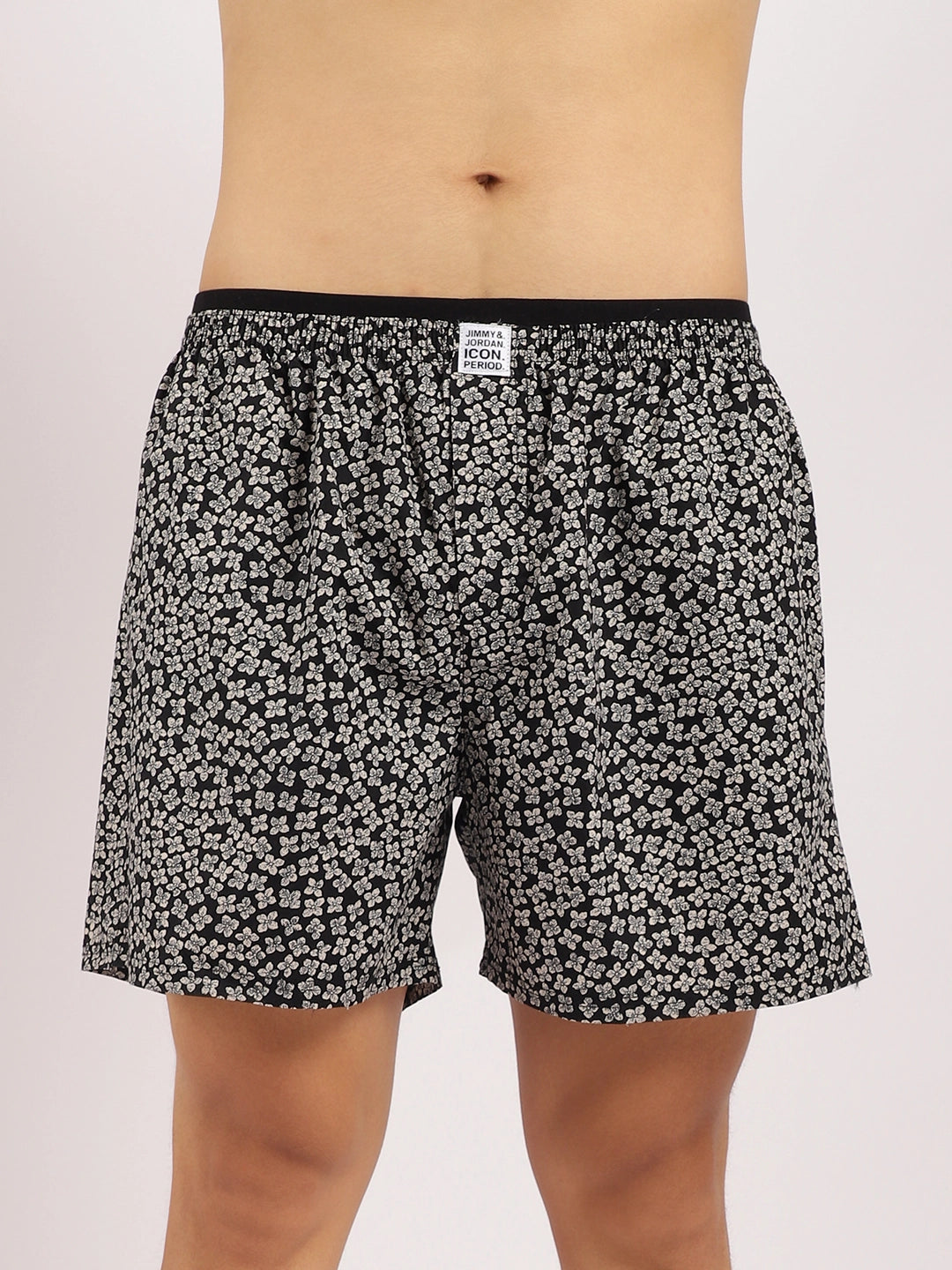 Flower Black Print Boxer