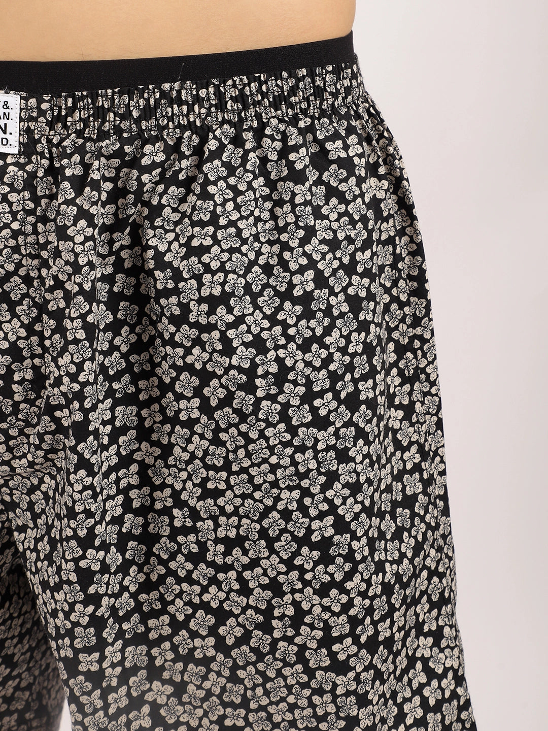 Flower Black Print Boxer