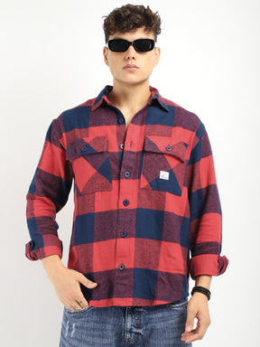 Bianca Checked Red Full Sleeve Shirt