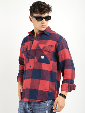 Bianca Checked Red Full Sleeve Shirt