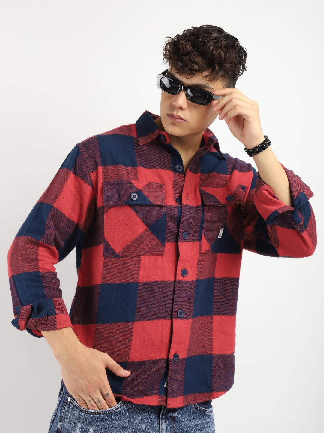 Bianca Checked Red Full Sleeve Shirt