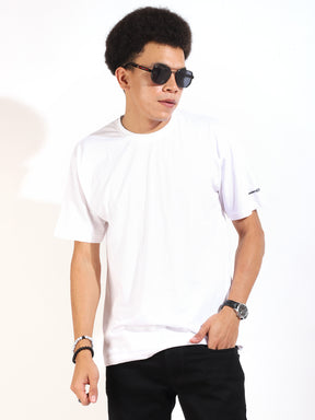 White Cotton Slim Fit T-Shirt