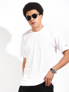 White Cotton Slim Fit T-Shirt