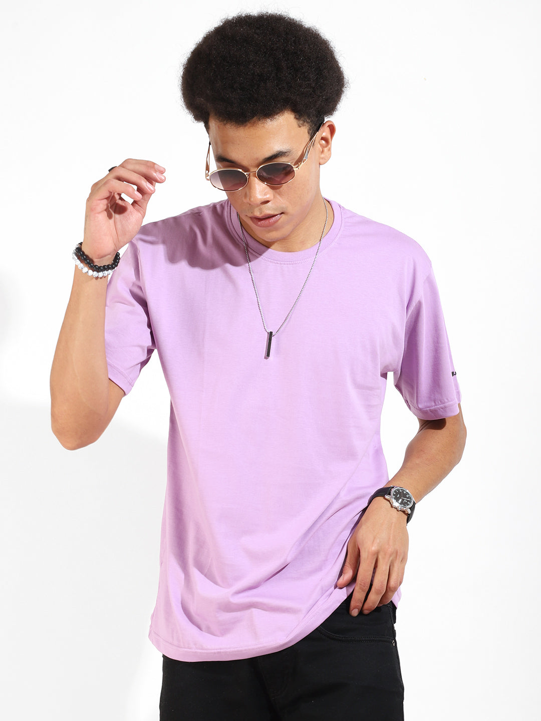Lavender Cotton Slim Fit T-Shirt
