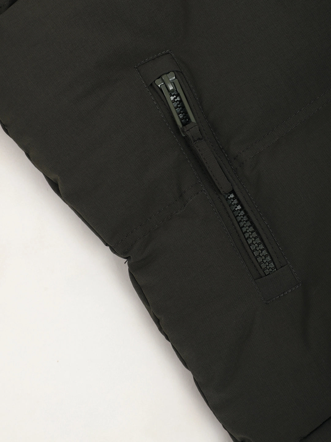 Oxford Street Style Dark Olive Green Puffer Jacket