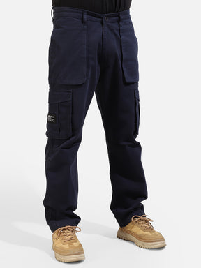 Navy Cotton Twill Tactical Baggy Fit Cargo