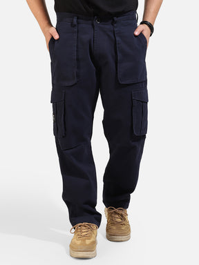 Navy Cotton Twill Tactical Baggy Fit Cargo