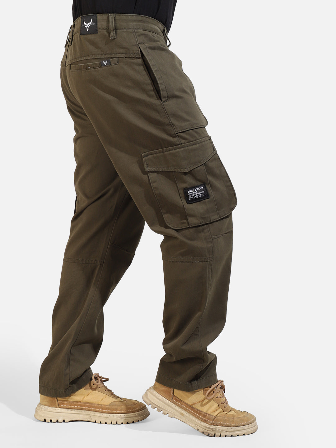 Light Olive Cotton Twill Tactical Baggy Fit Cargo