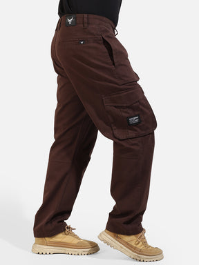 Coffee Cotton Twill Tactical Baggy Fit Cargo