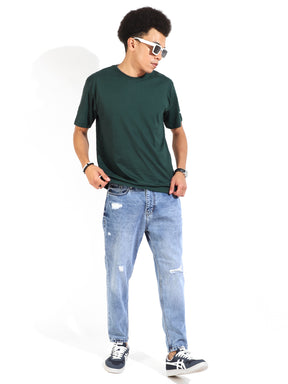 Green Cotton Slim Fit T-Shirt