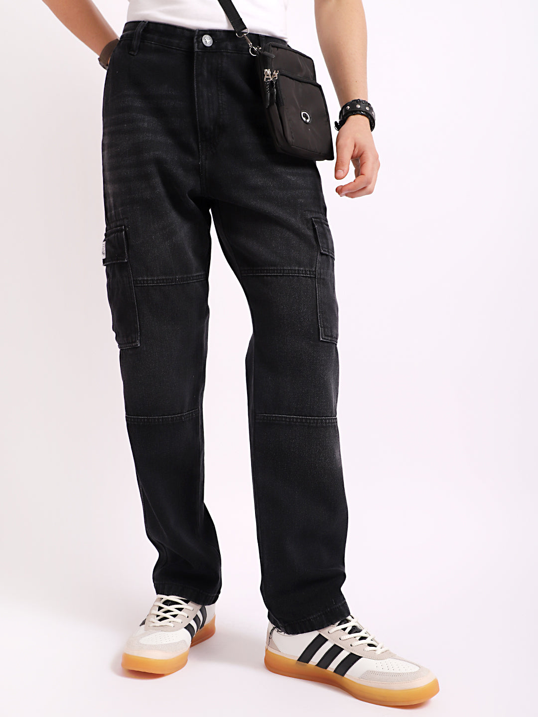 Twilight Fade Charcoal Grey Denim Cargo