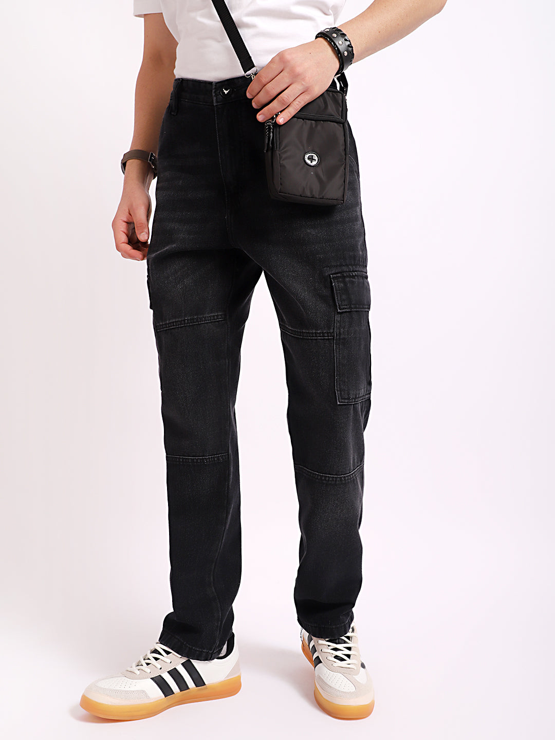 Twilight Fade Charcoal Grey Denim Cargo