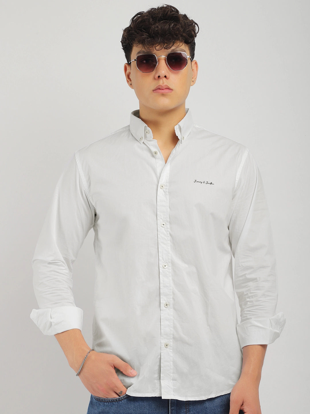 Fabric Pepar Cotton Classic White Full Sleeve Shirt