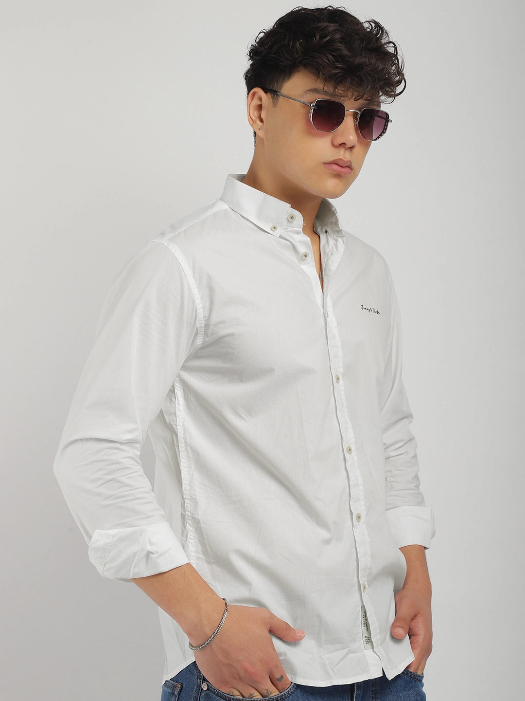 Fabric Pepar Cotton Classic White Full Sleeve Shirt