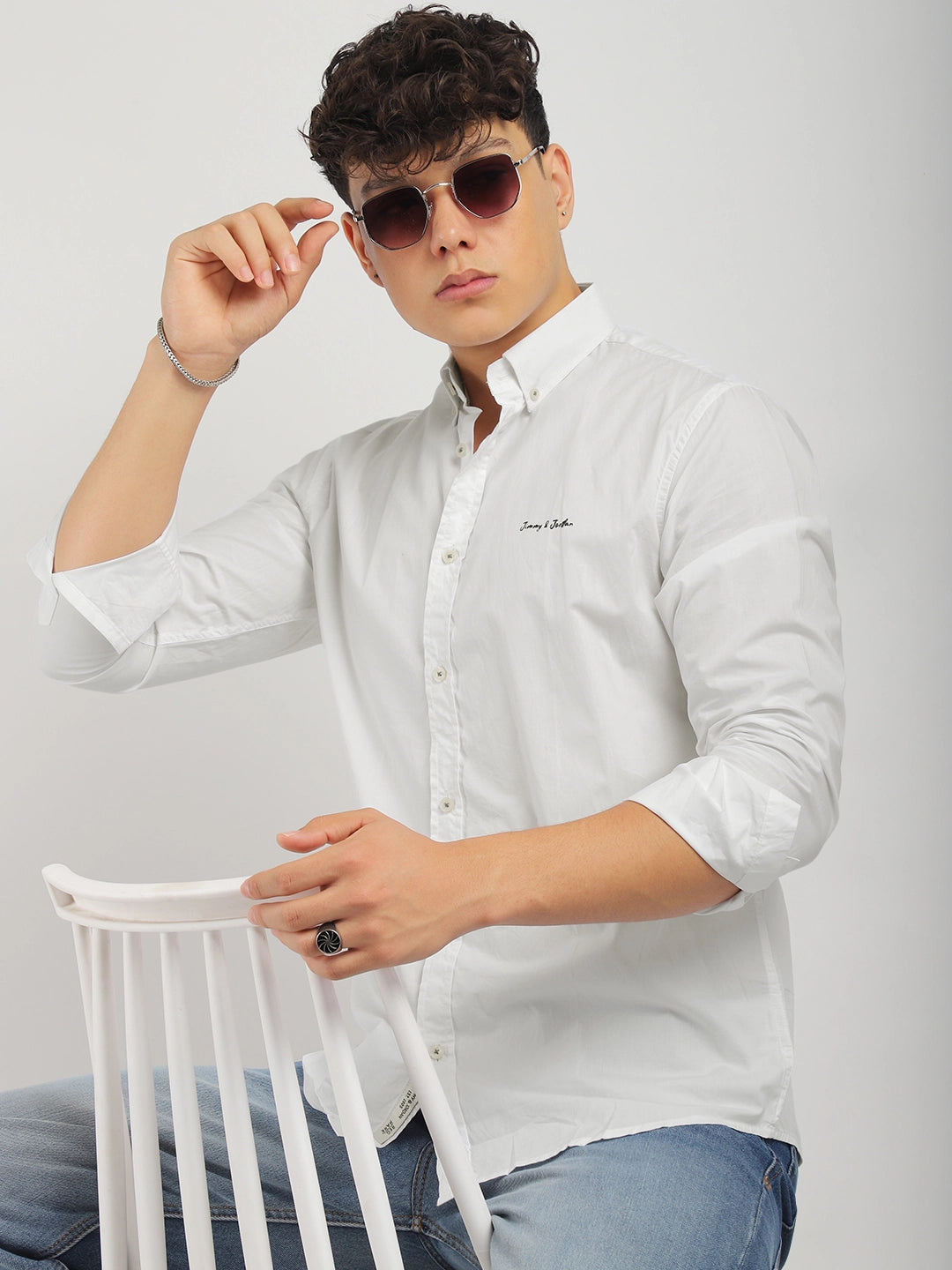 Fabric Pepar Cotton Classic White Full Sleeve Shirt