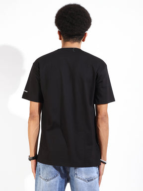 Black Cotton Slim Fit T-Shirt