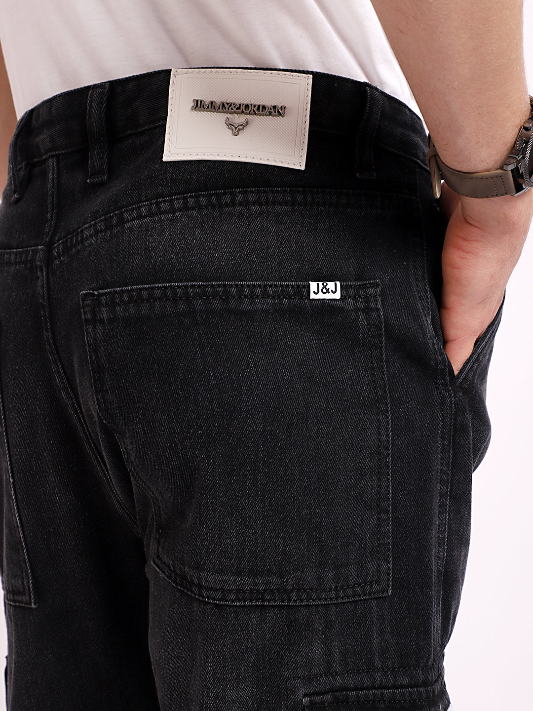 Twilight Fade Charcoal Grey Denim Cargo