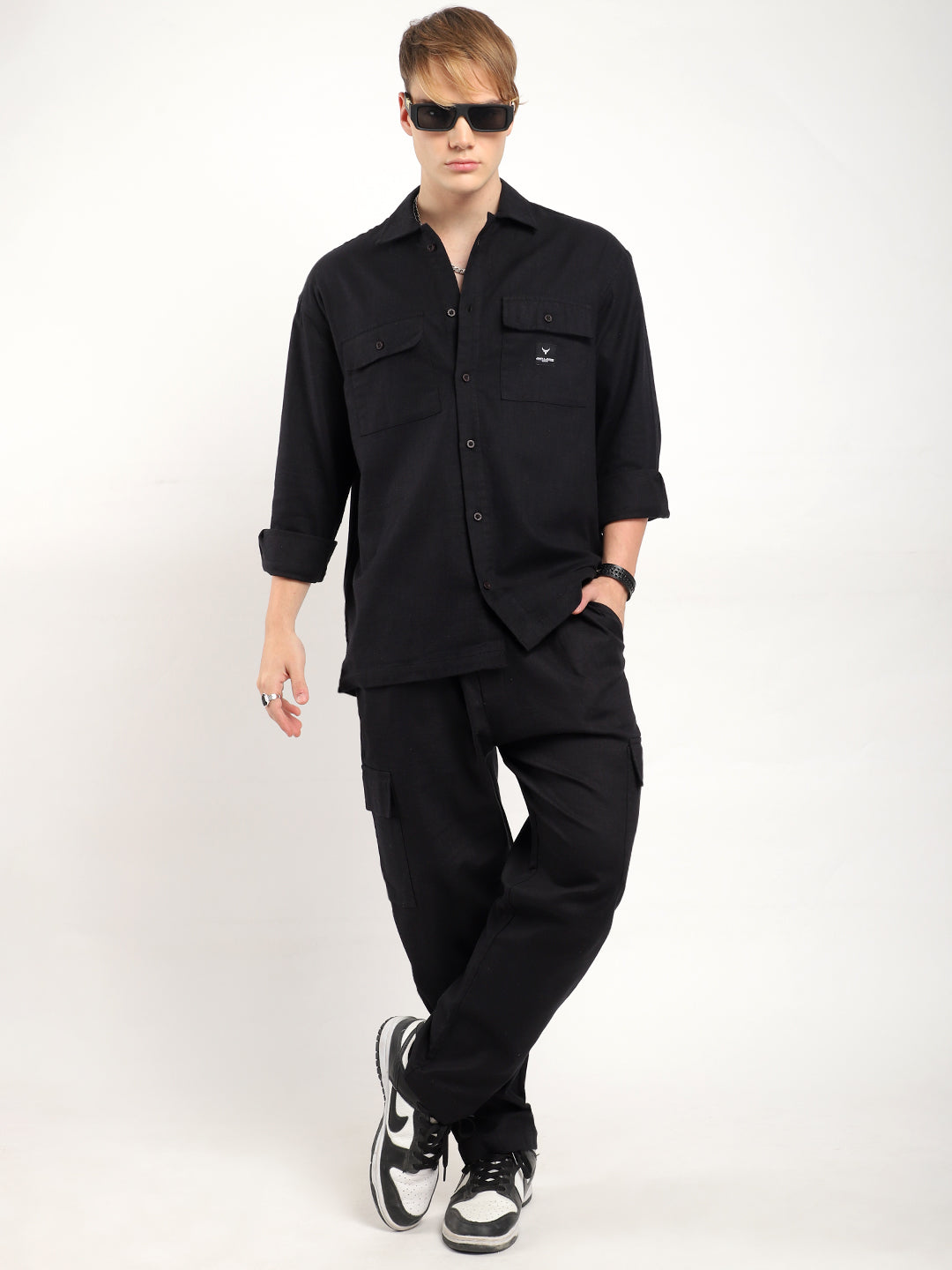 Linen Atlanta Black Cargo Co Ord Set