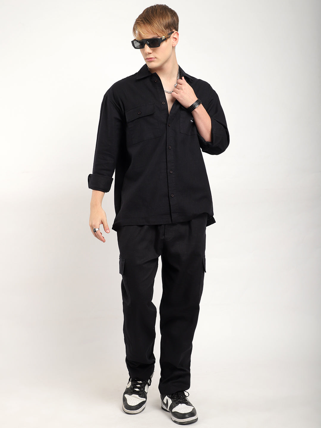 Linen Atlanta Black Cargo Co Ord Set