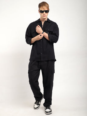 Linen Atlanta Black Cargo Co Ord Set