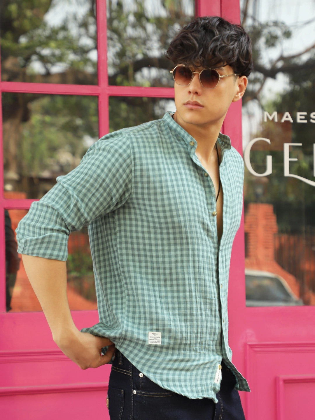 Scarlet Cadmium Green Full Sleeve Shirt
