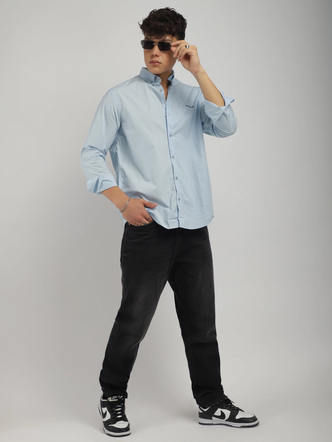 Fabric Pepar Cotton Classic Sky Full Sleeve Shirt