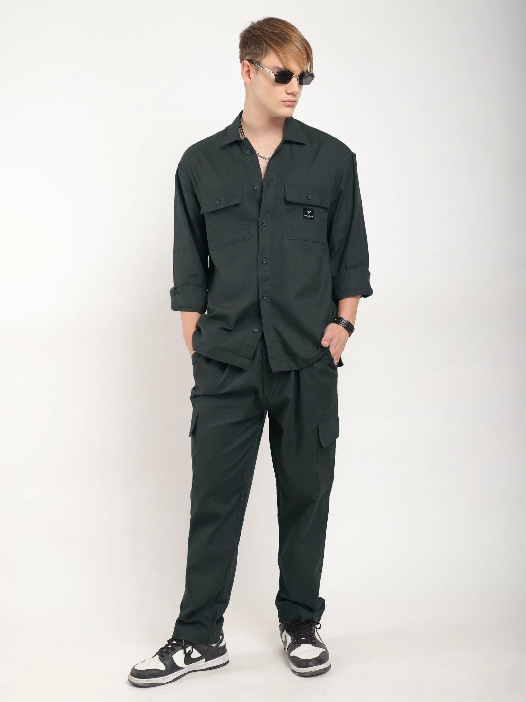 Linen Atlanta Dark Grey Cargo Co Ord Set