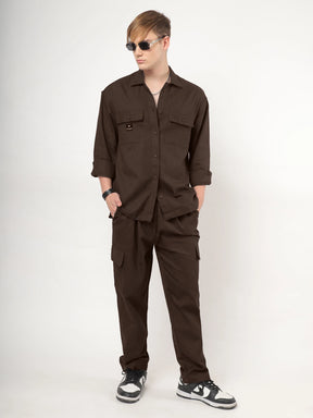 Linen Atlanta Coffee Cargo Co Ord Set