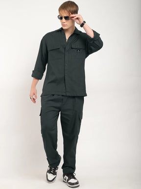 Linen Atlanta Dark Grey Cargo Co Ord Set