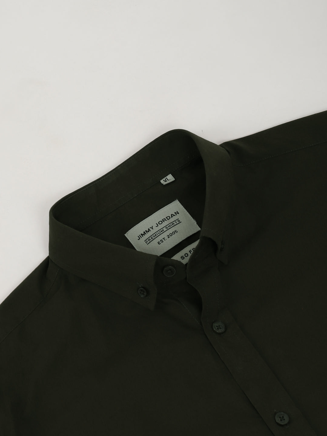 Fabric Pepar Cotton Classic Olive Full Sleeve Shirt