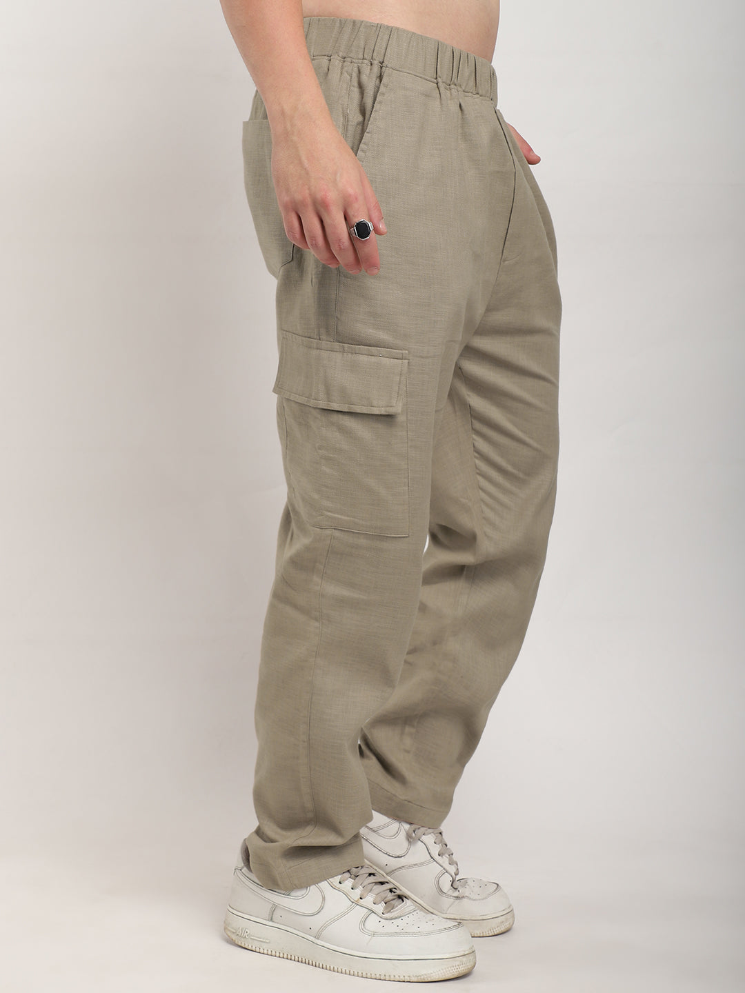 Linen Atlanta Khaki Cargo Co Ord Set