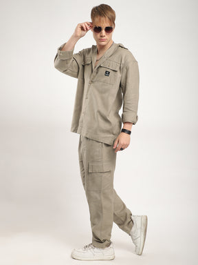 Linen Atlanta Khaki Cargo Co Ord Set