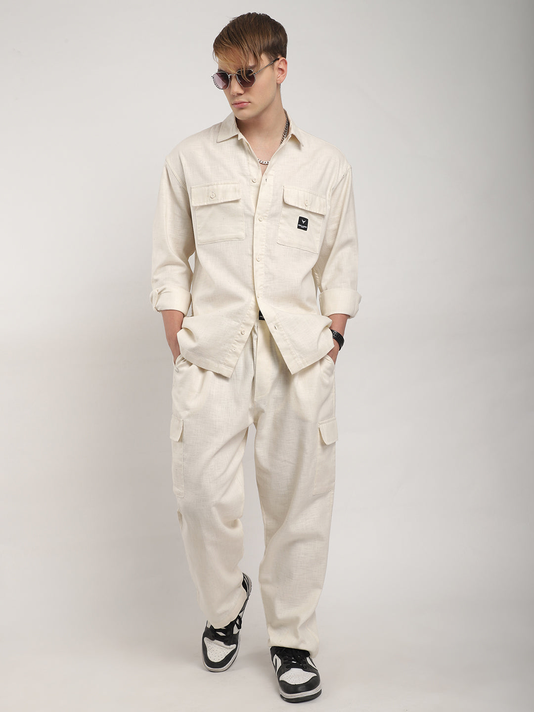 Linen Atlanta Cream Cargo Co Ord Set