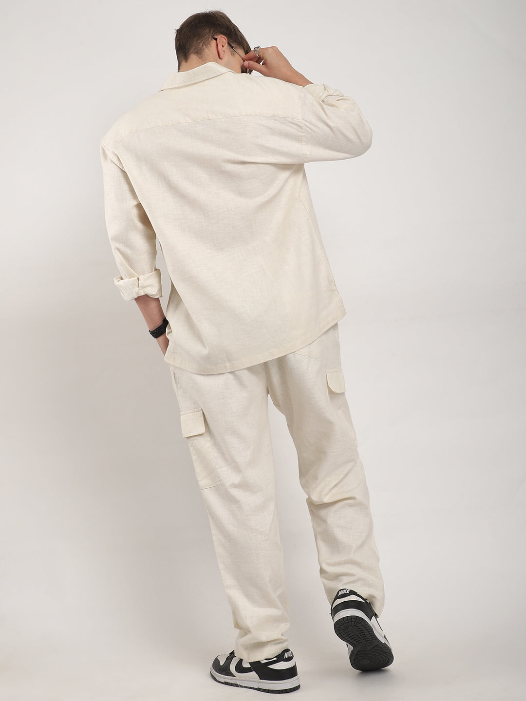 Linen Atlanta Cream Cargo Co Ord Set