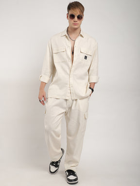 Linen Atlanta Cream Cargo Co Ord Set