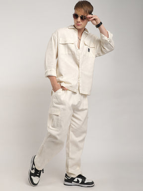 Linen Atlanta Cream Cargo Co Ord Set