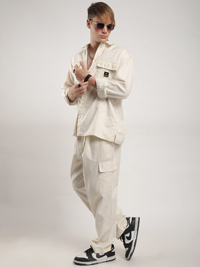 Linen Atlanta Cream Cargo Co Ord Set