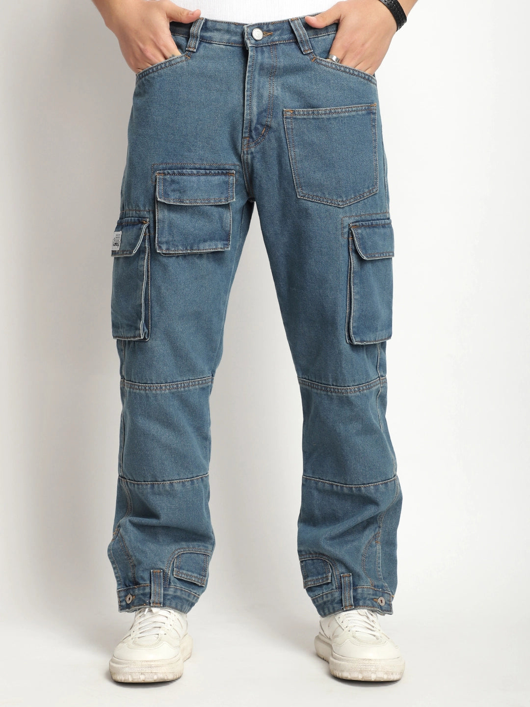 Eton Essentials Tint Blue Denim Cargo