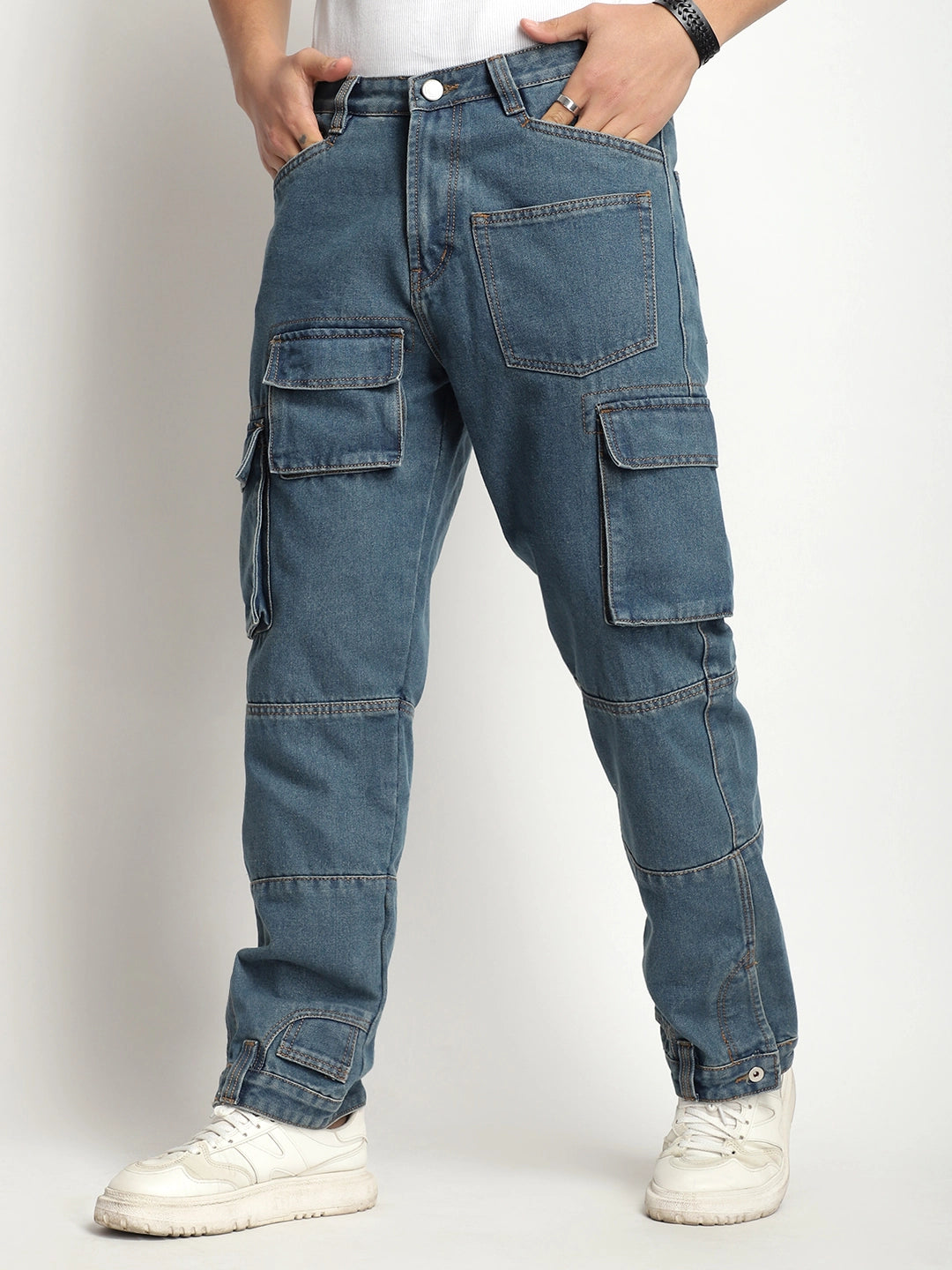 Eton Essentials Tint Blue Denim Cargo